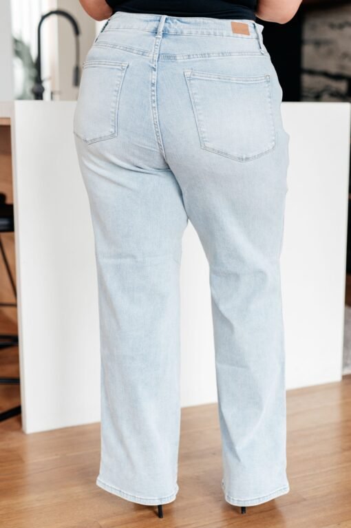 Brooke High Rise Control Top Vintage Wash Straight Jeans - Fashion Are Us
