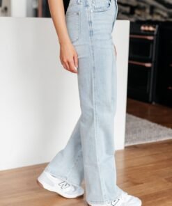 Brooke High Rise Control Top Vintage Wash Straight Jeans - Fashion Are Us 