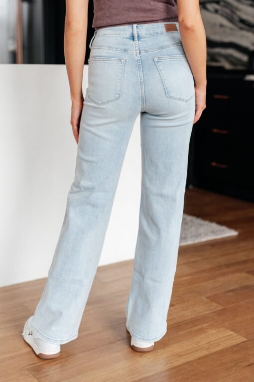 Brooke High Rise Control Top Vintage Wash Straight Jeans - Fashion Are Us
