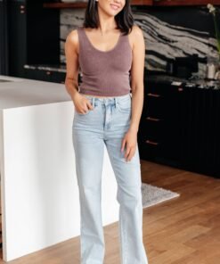 Brooke High Rise Control Top Vintage Wash Straight Jeans - Fashion Are Us, LLC