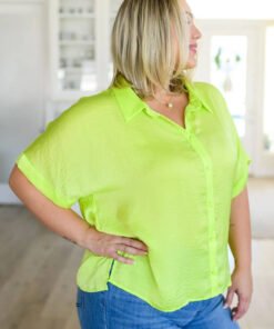 Bright Idea Button Down in Citrus - Fashion Are Us, LLC