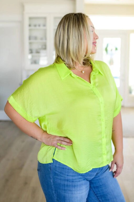 Bright Idea Button Down in Citrus - Fashion Are Us, LLC